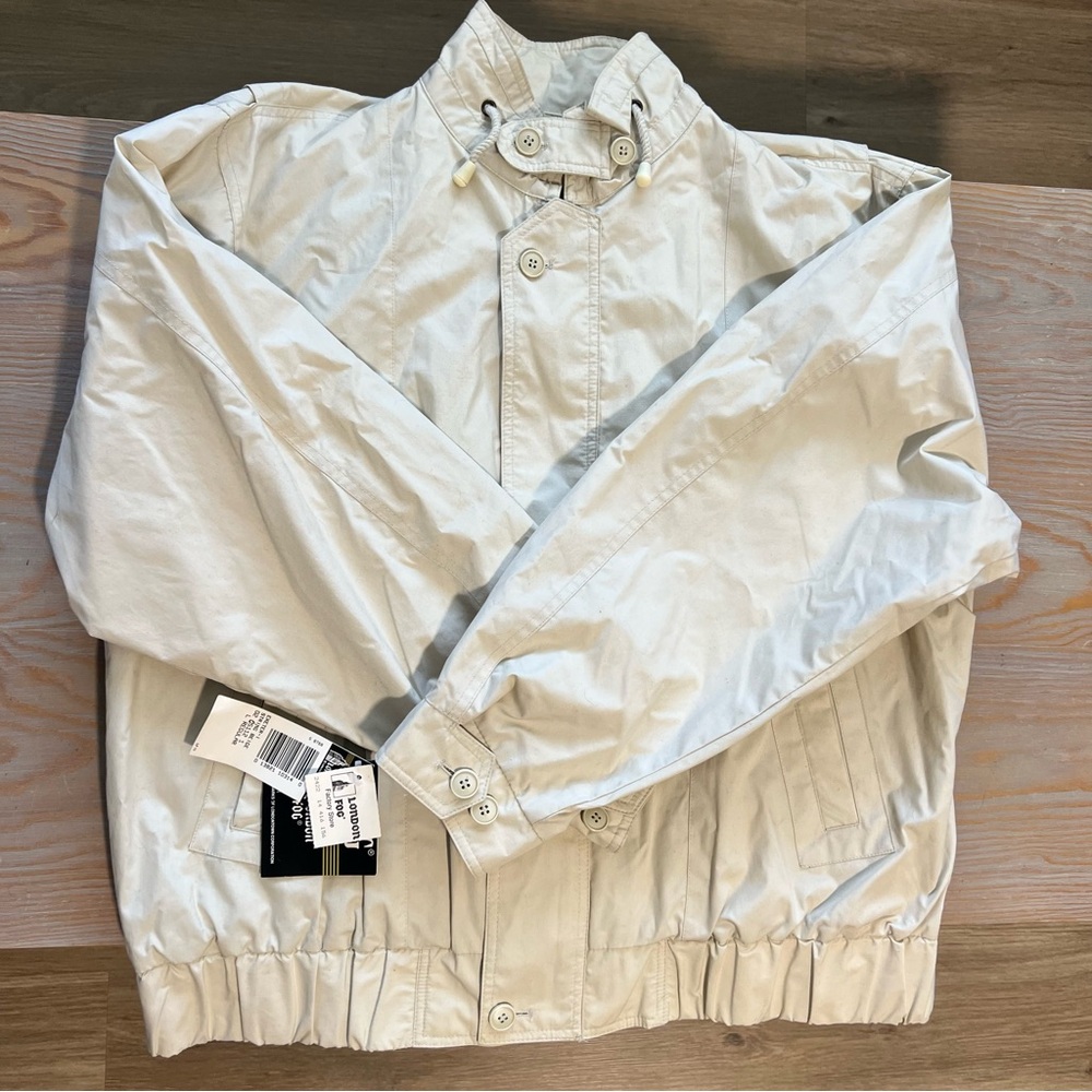 London Fog Bomber Jacket size Large in neutral beige - Picture 4 of 10